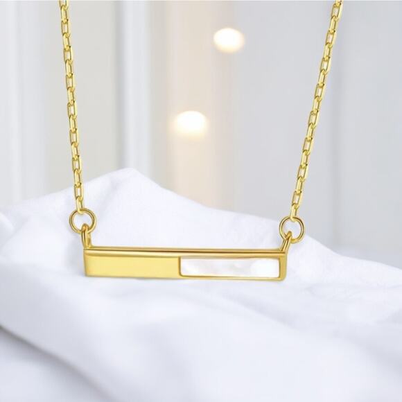 None Jewelry - NEW 18K yellow gold plated over sterling sea shell chain necklace jewelry B20B